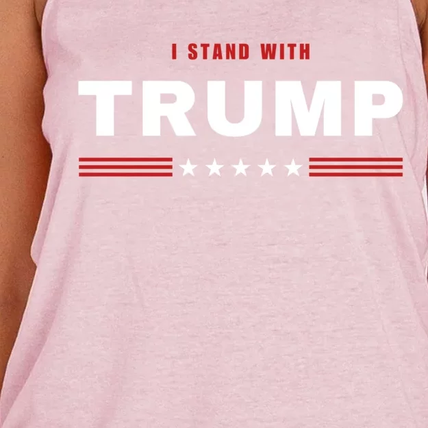 I Stand With Trump Presidential Election 2024 Gift Women's Knotted Racerback Tank