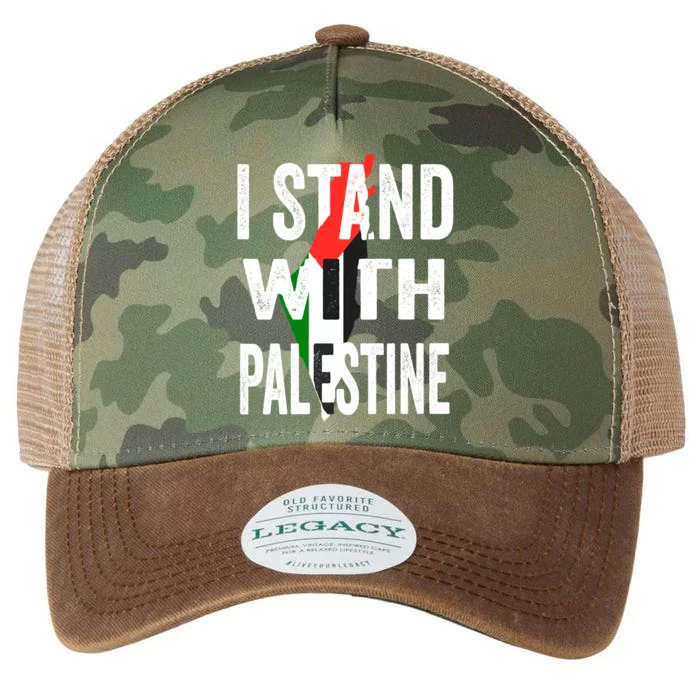 I Stand With Palestine Flag And Map Legacy Tie Dye Trucker Hat