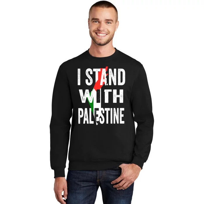 I Stand With Palestine Flag And Map Sweatshirt