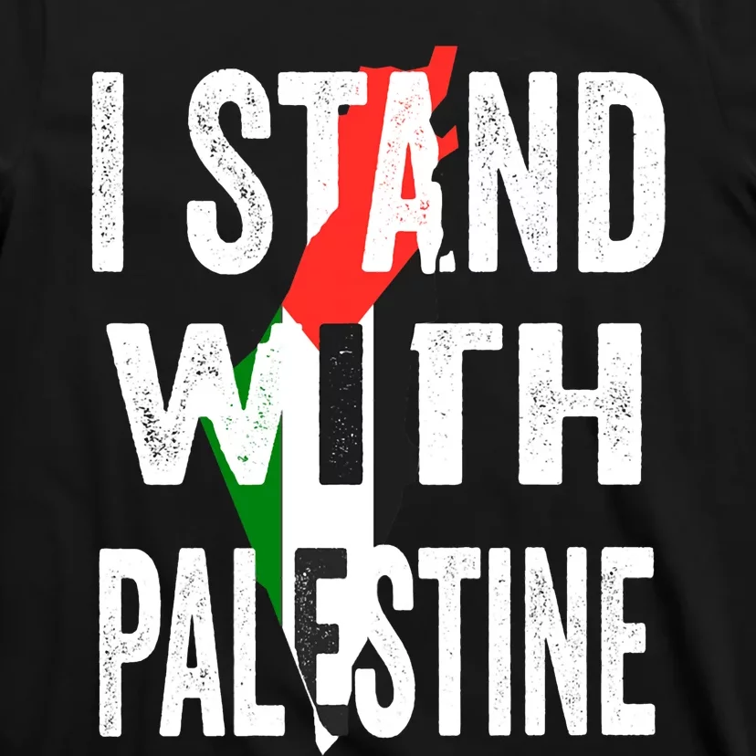 I Stand With Palestine Flag And Map T-Shirt