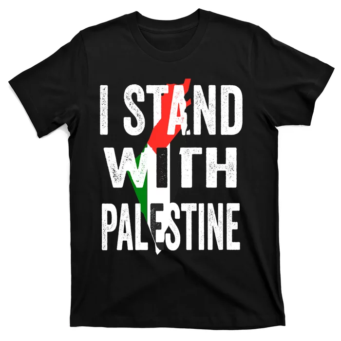 I Stand With Palestine Flag And Map T-Shirt