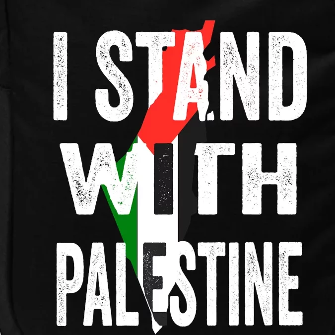 I Stand With Palestine Flag And Map Impact Tech Backpack