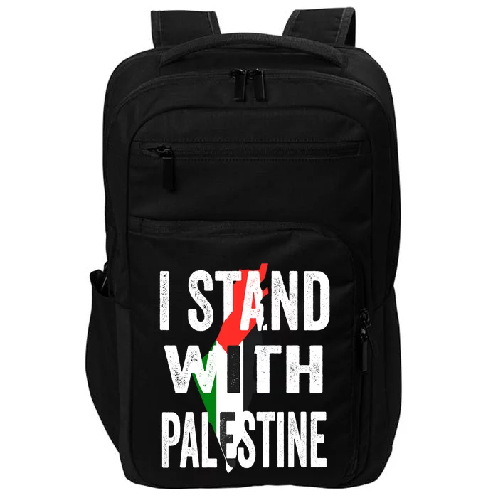 I Stand With Palestine Flag And Map Impact Tech Backpack