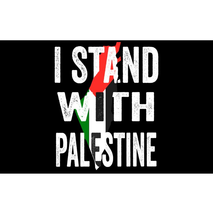 I Stand With Palestine Flag And Map Bumper Sticker