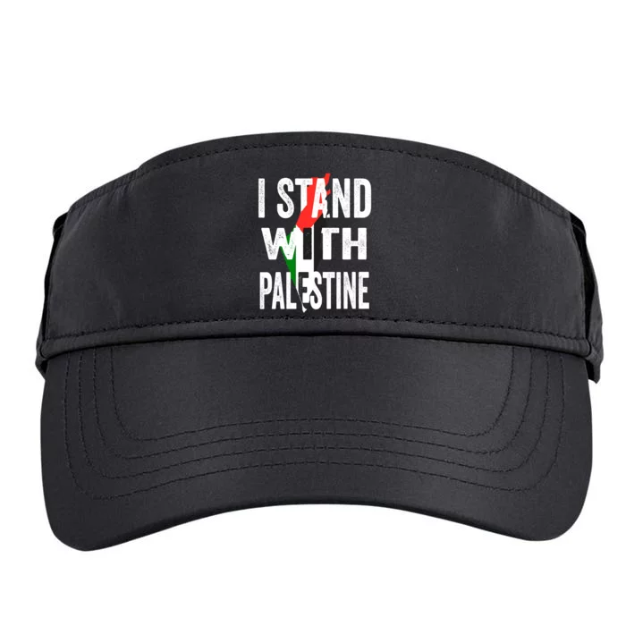 I Stand With Palestine Flag And Map Adult Drive Performance Visor