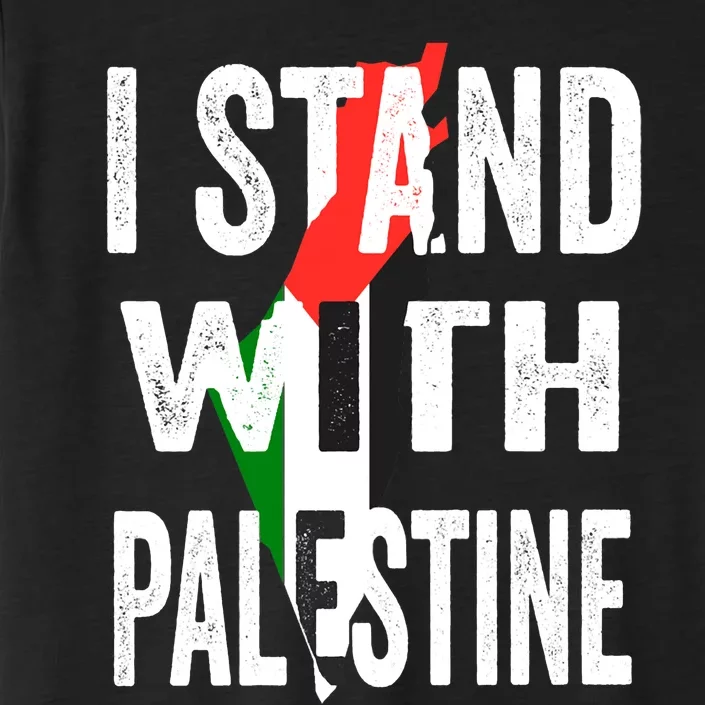 I Stand With Palestine Flag And Map ChromaSoft Performance T-Shirt