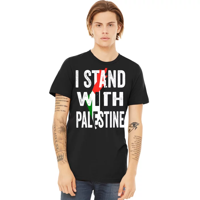 I Stand With Palestine Flag And Map Premium T-Shirt