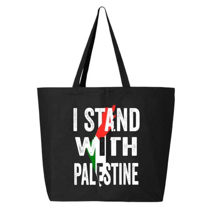 I Stand With Palestine Flag And Map 25L Jumbo Tote