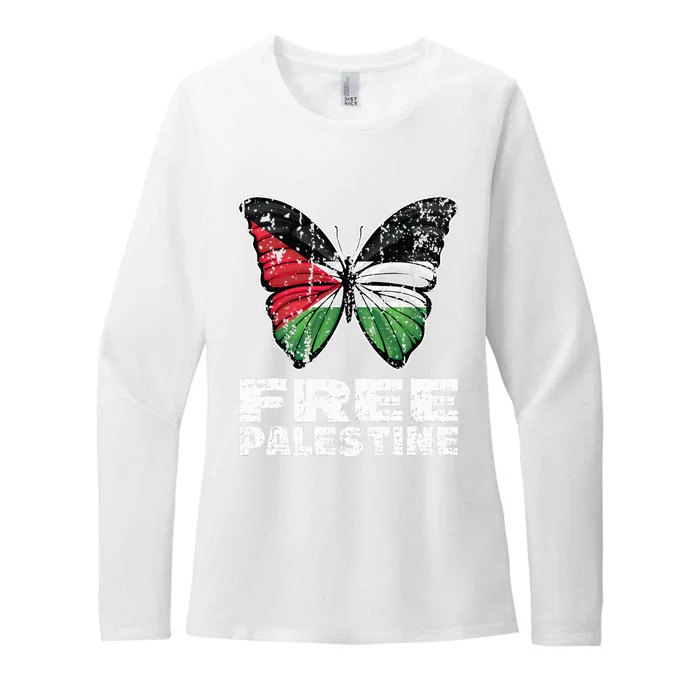 I Stand With Palestine For Their Freedom Free Palestine Womens CVC Long Sleeve Shirt