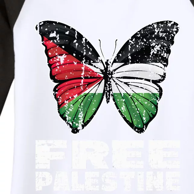 I Stand With Palestine For Their Freedom Free Palestine Women's Tri-Blend 3/4-Sleeve Raglan Shirt