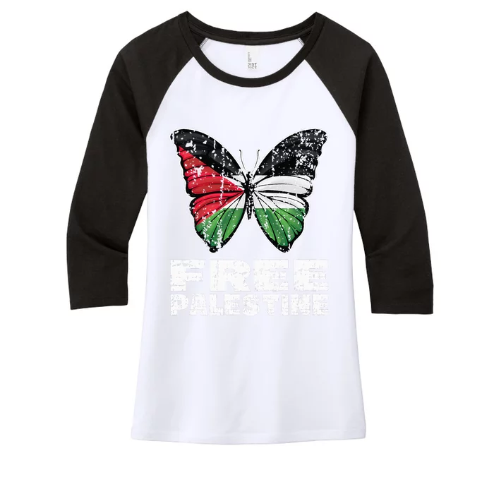 I Stand With Palestine For Their Freedom Free Palestine Women's Tri-Blend 3/4-Sleeve Raglan Shirt