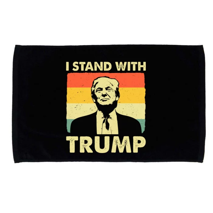 I Stand With Trump Supporter Patriotic Vintage Retro Meaningful Gift Microfiber Hand Towel