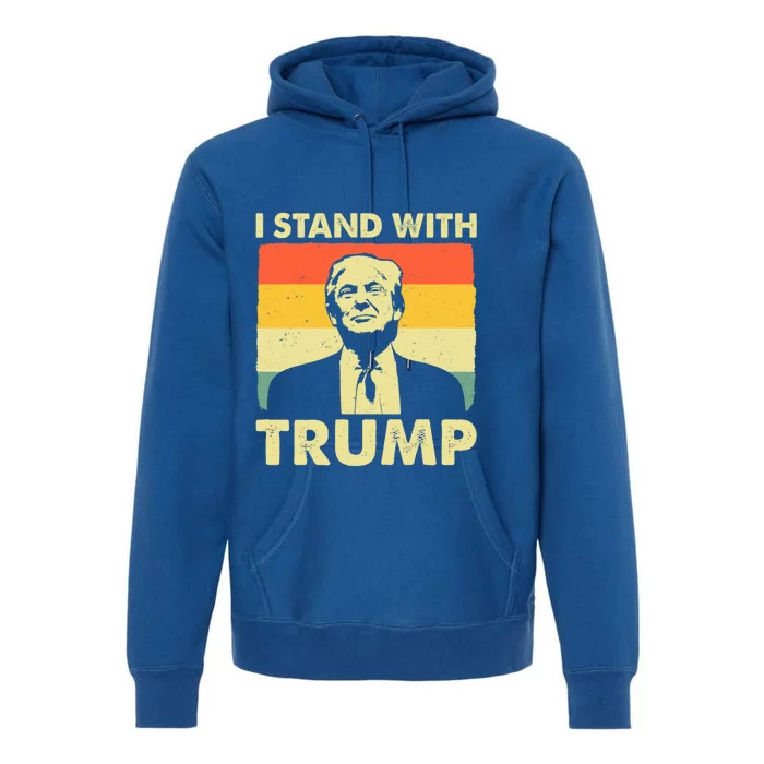 I Stand With Trump Supporter Patriotic Vintage Retro Meaningful Gift Premium Hoodie