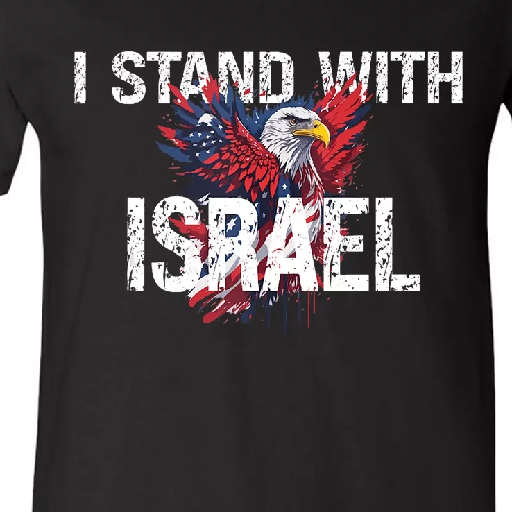 I Stand With Israel Eagle Support Israel V-Neck T-Shirt