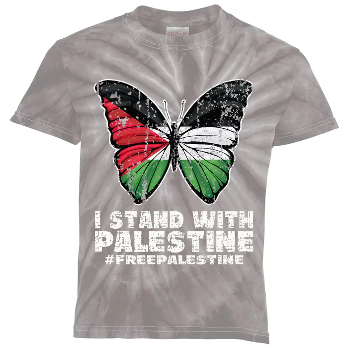 I Stand With Palestine For Their Freedom Free Palestine Kids Tie-Dye T-Shirt