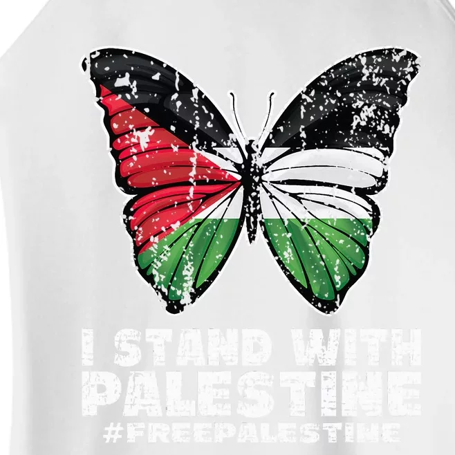 I Stand With Palestine For Their Freedom Free Palestine Women’s Perfect Tri Rocker Tank