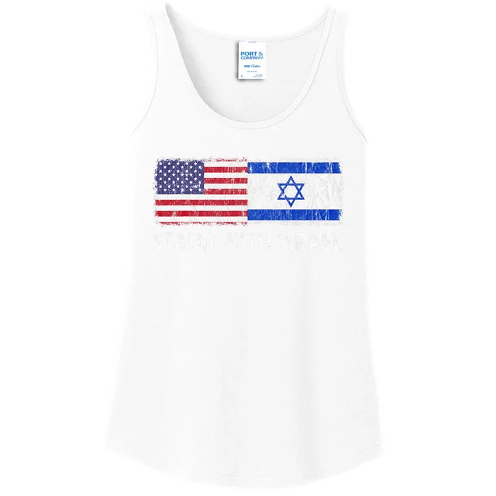 I Stand With Israel USA Israeli Flag Jewish Ladies Essential Tank