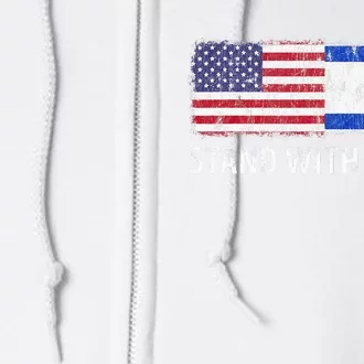 I Stand With Israel USA Israeli Flag Jewish Full Zip Hoodie