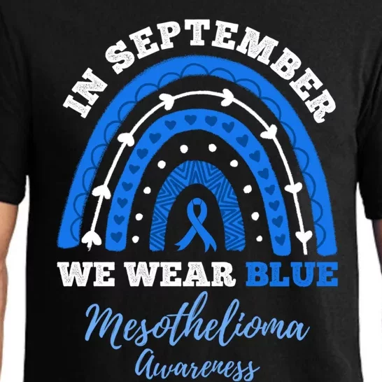 In September We Wear Blue Rainbow Mesothelioma Awareness Cute Gift Pajama Set