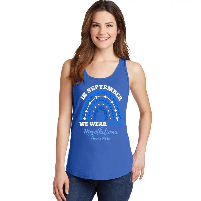 In September We Wear Blue Rainbow Mesothelioma Awareness Cute Gift Ladies Essential Tank