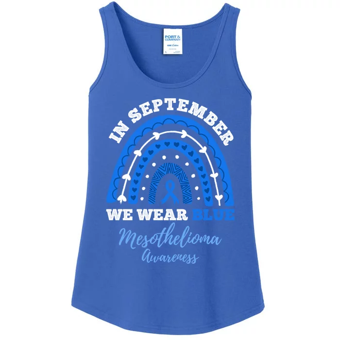 In September We Wear Blue Rainbow Mesothelioma Awareness Cute Gift Ladies Essential Tank