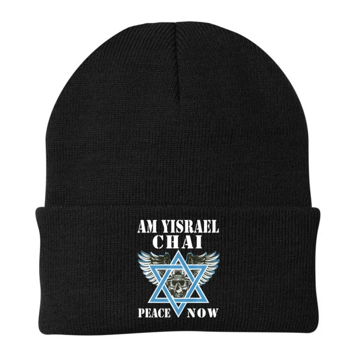 I Stand With Israel Am Yisrael Chai Peace Now Knit Cap Winter Beanie