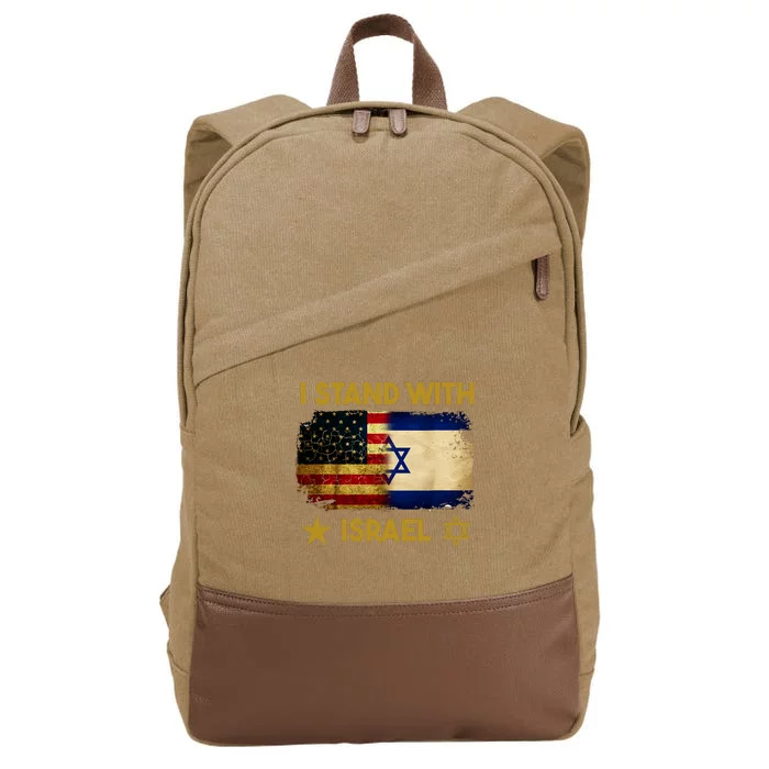 I Stand With Israel I Stand With Israel America Flag Support Cotton Canvas Backpack