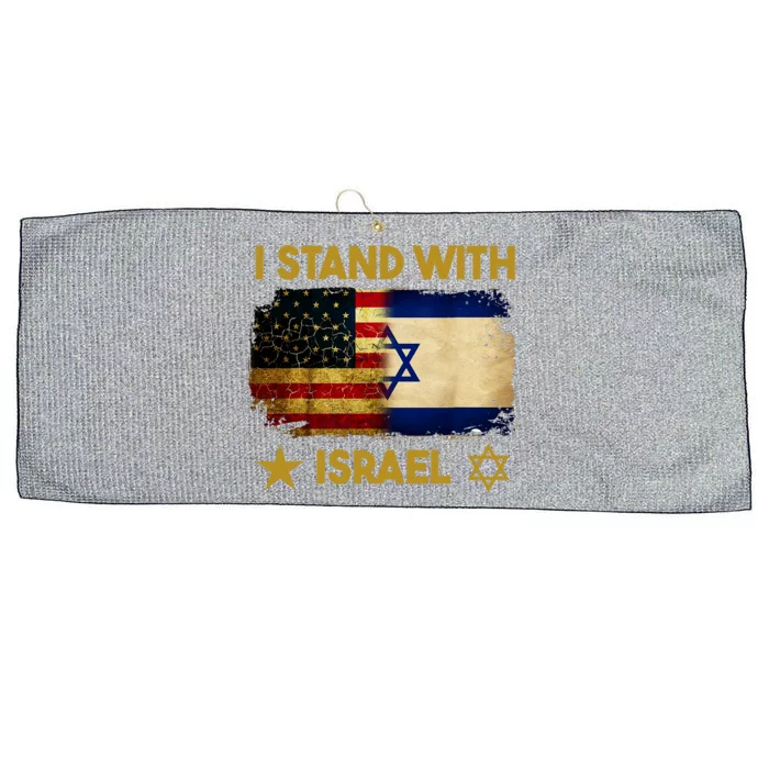 I Stand With Israel I Stand With Israel America Flag Support Large Microfiber Waffle Golf Towel