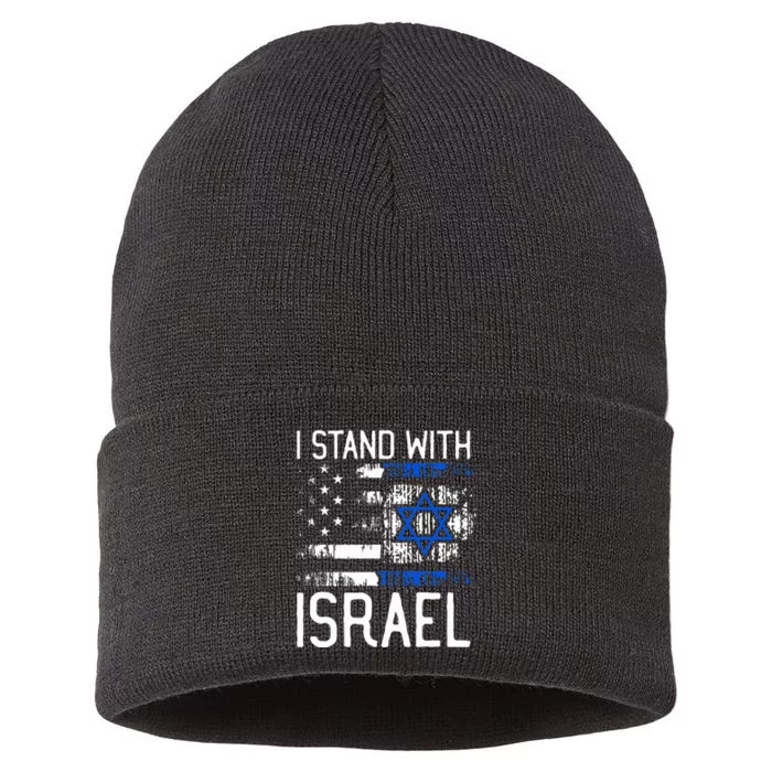 I Stand With Israel Jewish Support Group Matching Sustainable Knit Beanie