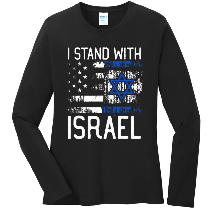 I Stand With Israel Jewish Support Group Matching Ladies Long Sleeve Shirt