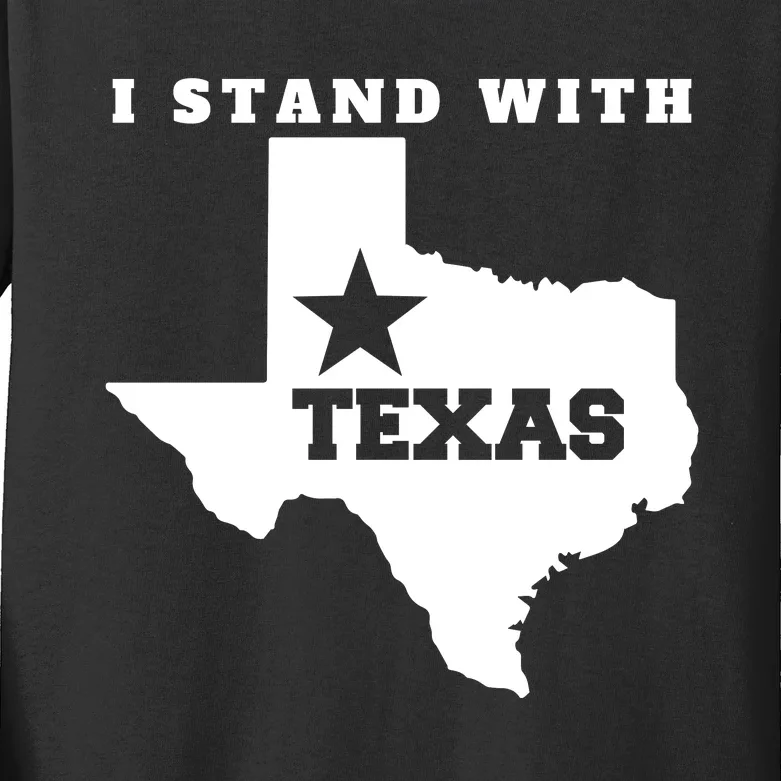 I Stand With Texas Kids Long Sleeve Shirt