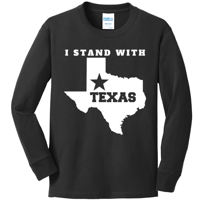 I Stand With Texas Kids Long Sleeve Shirt