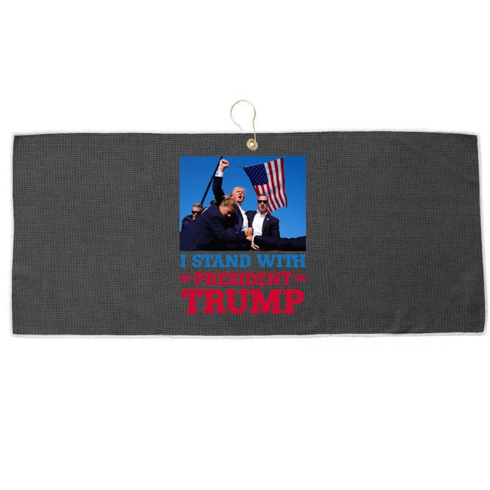 I Stand With President Trump After The Shooting At His Rally Large Microfiber Waffle Golf Towel