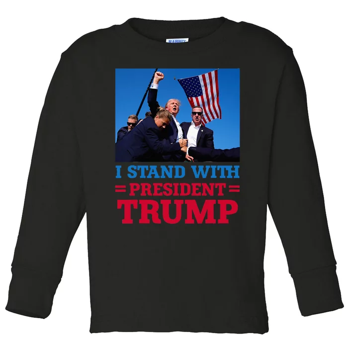 I Stand With President Trump After The Shooting At His Rally Toddler Long Sleeve Shirt