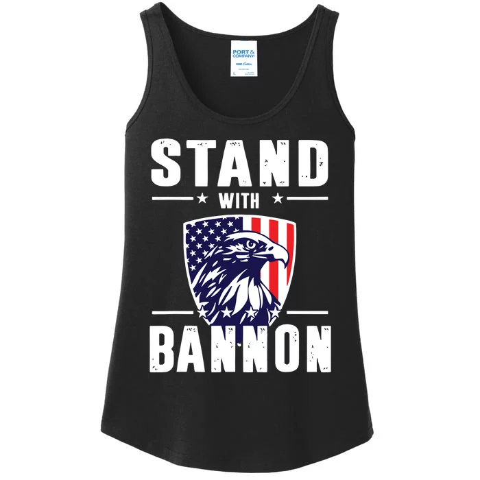 I Stand With Bannon Patriotic Ladies Essential Tank