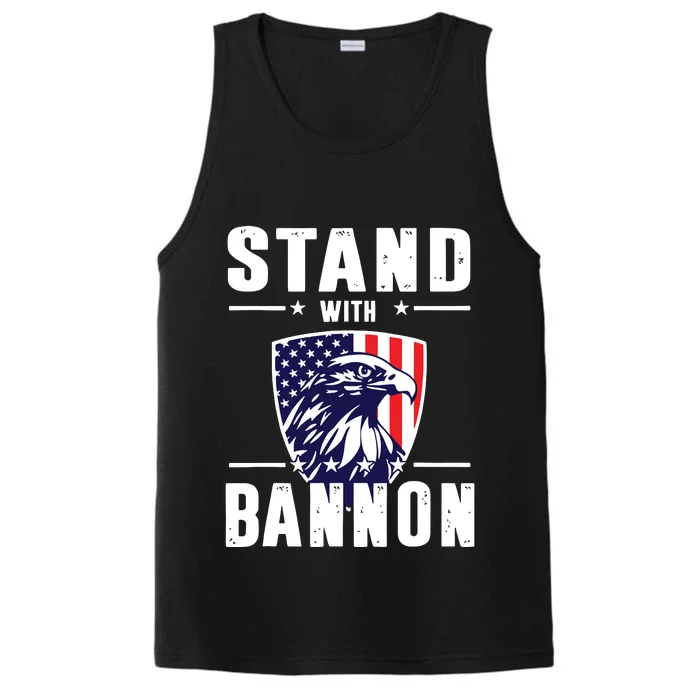 I Stand With Bannon Patriotic Performance Tank