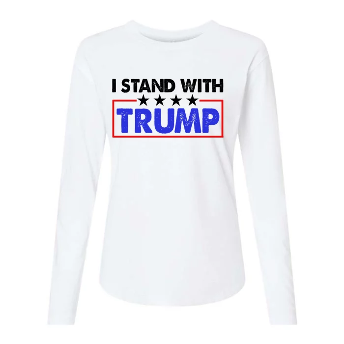 I Stand With Trump Usa Flag Stars America Political Donald Gift Womens Cotton Relaxed Long Sleeve T-Shirt