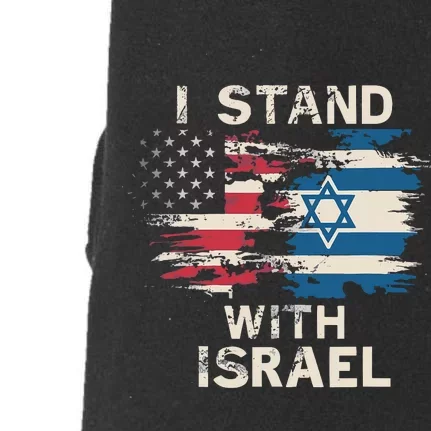 I Stand With Israel Patriotic Doggie 3-End Fleece Hoodie