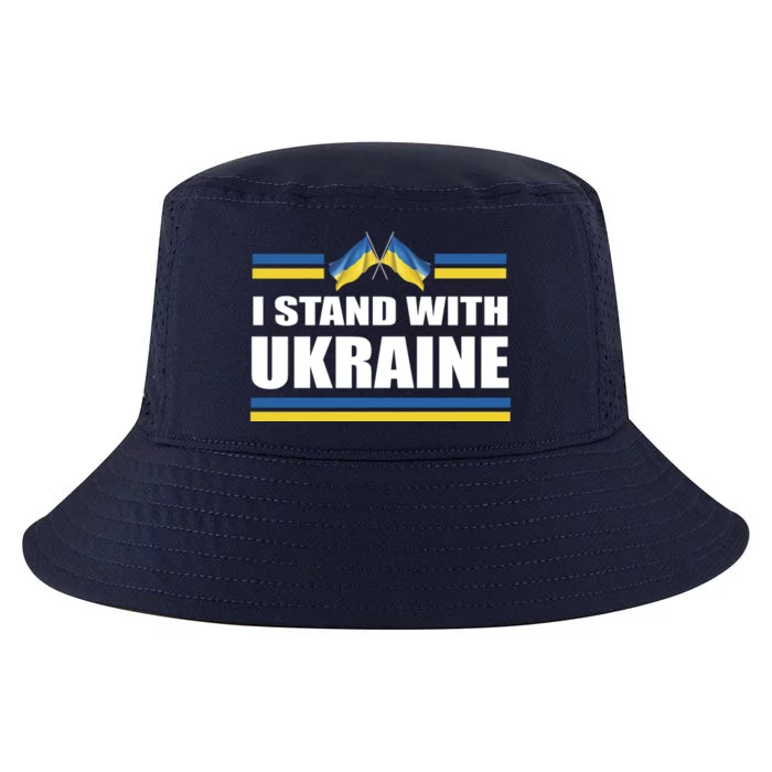 I Stand With Ukraine Ukrainian Flags Cool Comfort Performance Bucket Hat