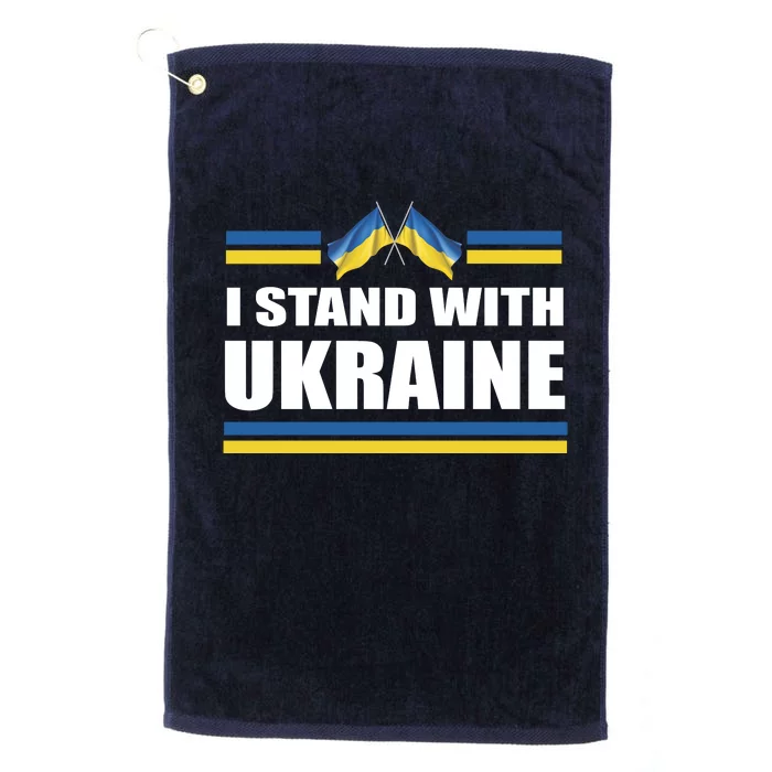 I Stand With Ukraine Ukrainian Flags Platinum Collection Golf Towel