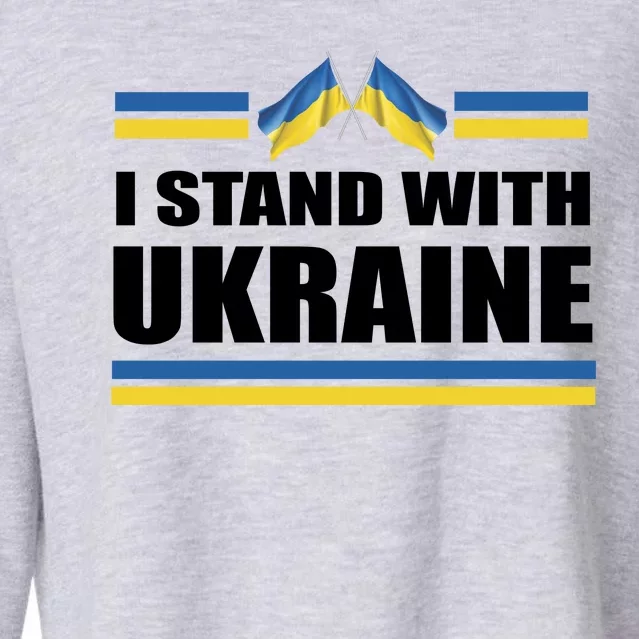 I Stand With Ukraine Ukrainian Flags Cropped Pullover Crew