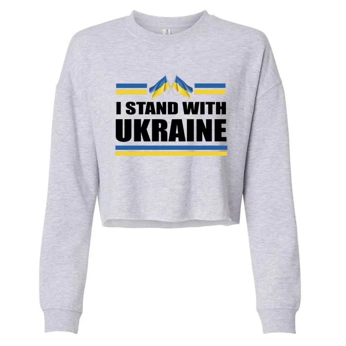 I Stand With Ukraine Ukrainian Flags Cropped Pullover Crew