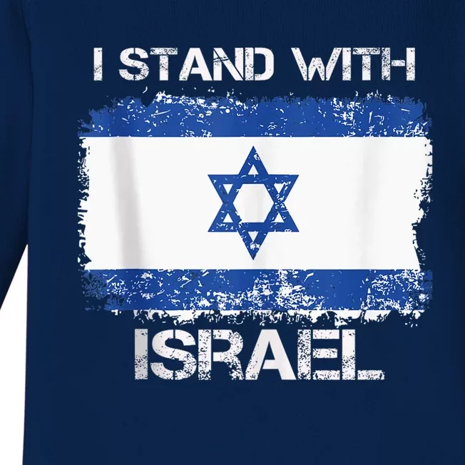 I Stand With Israel Support Israel Love Israeli Brotherhood Baby Long Sleeve Bodysuit