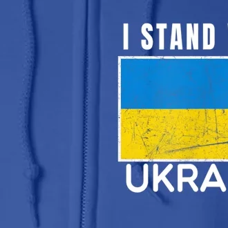 I Stand With Ukraine Flag For Ukrainian Lover Gift Full Zip Hoodie