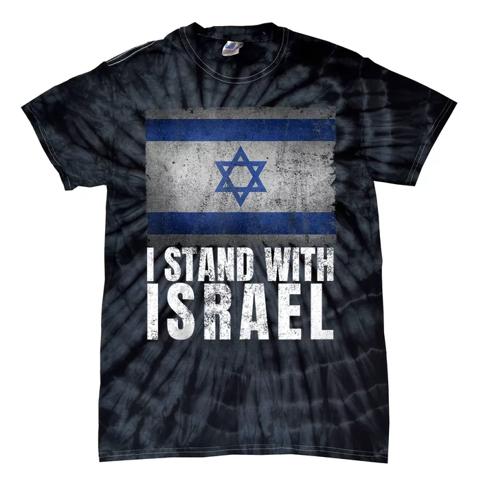 I Stand With Israel Jewish Gifts Heritage Israeli Flag Tie-Dye T-Shirt