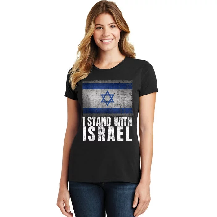 I Stand With Israel Jewish Gifts Heritage Israeli Flag Women's T-Shirt