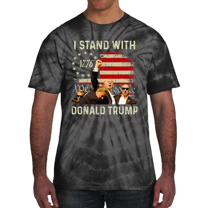 I Stand With Trump Funny Trump 2024 Tie-Dye T-Shirt