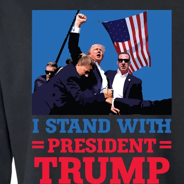 I Stand With President Trump After The Shooting At His Rally Cropped Pullover Crew