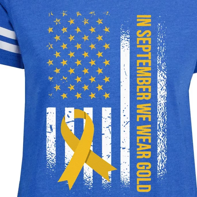 In September We Wear Gold Childhood Cancer Awareness Enza Ladies Jersey Football T-Shirt