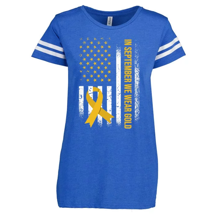 In September We Wear Gold Childhood Cancer Awareness Enza Ladies Jersey Football T-Shirt